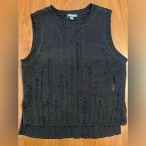 Black Wild Fable ripped style sweater vest (S)